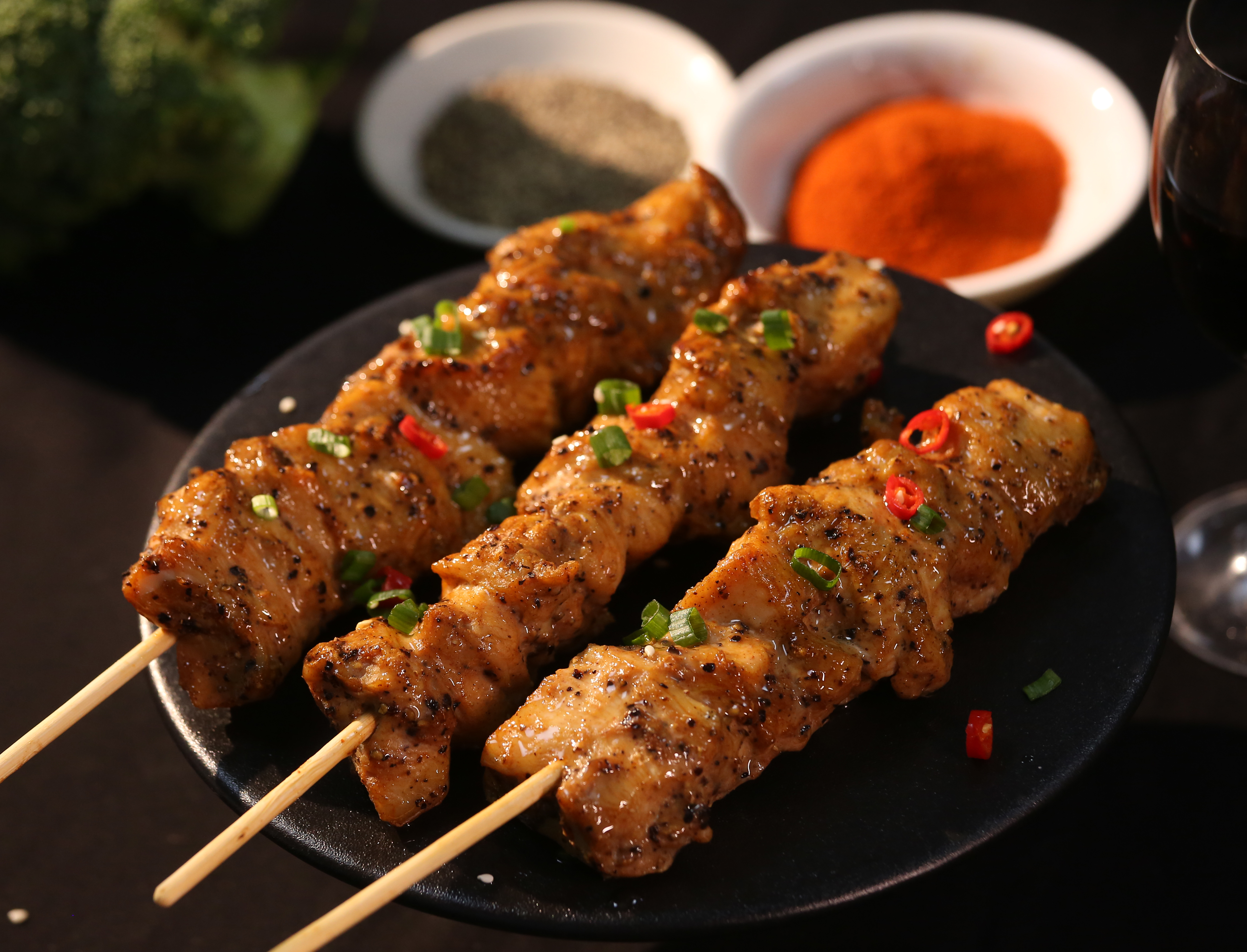 麻香蒸煮胸肉串
